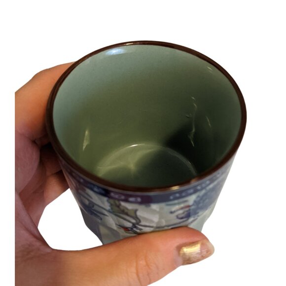 Vintage Ceramic Tea Set 2 Cups 1 Teapot Chinese Blue Floral Summer Kitchen - Picture 6 of 11